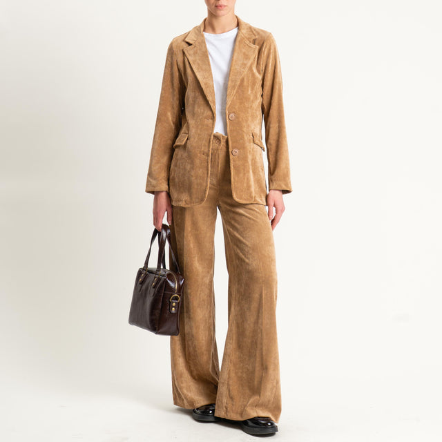 Zeroassoluto-Giacca ANGY velluto 500 righe - camel