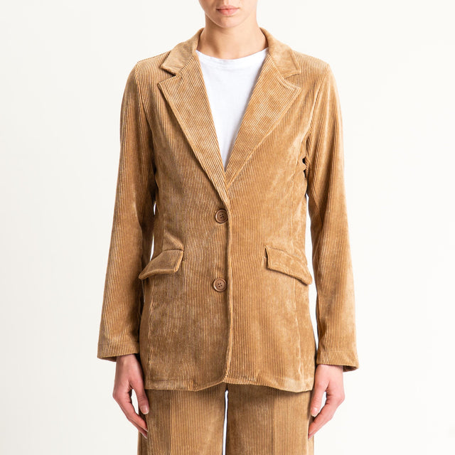 Zeroassoluto-Giacca ANGY velluto 500 righe - camel