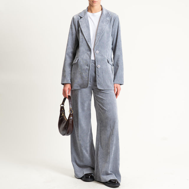 Zeroassoluto-Giacca ANGY velluto 500 righe - grey