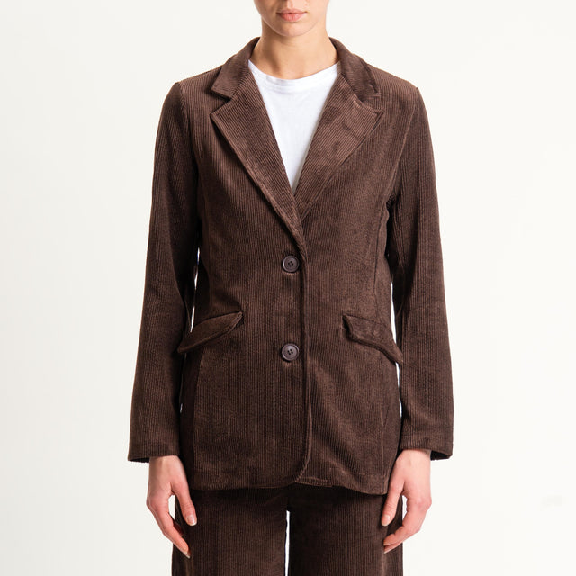 Zeroassoluto-Giacca ANGY velluto 500 righe - moro