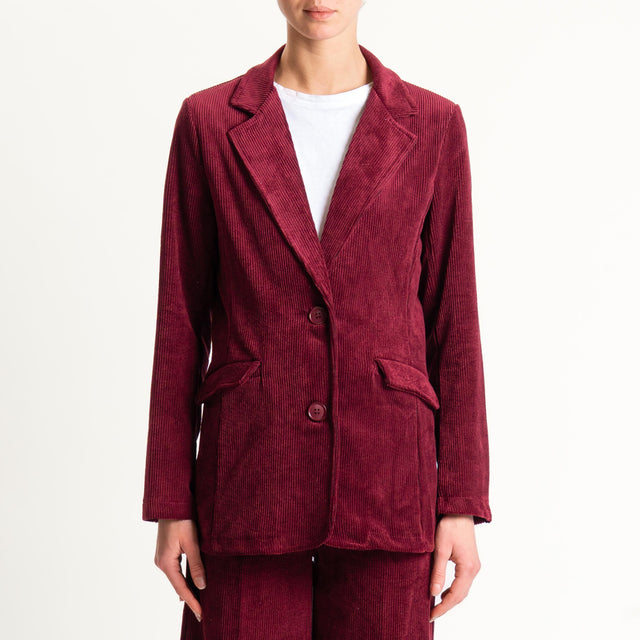 Zeroassoluto-Giacca ANGY velluto 500 righe - vino