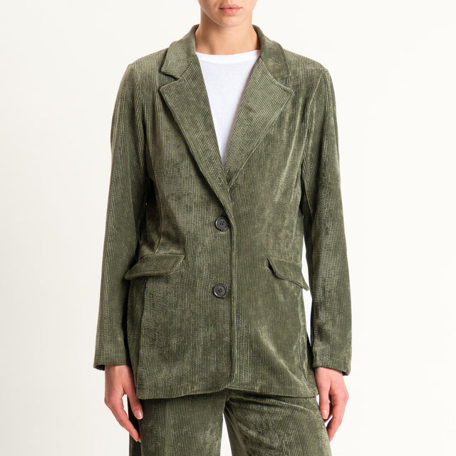 Zeroassoluto-Giacca ANGY velluto 500 righe - militare