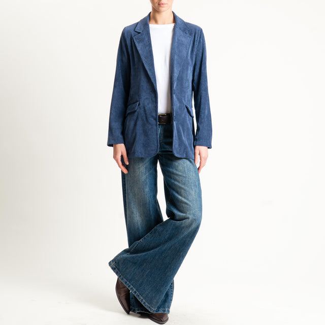 Zeroassoluto-Giacca ANGY velluto 500 righe tessuto elasticizzato - blu