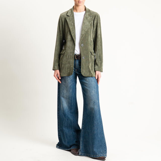 Zeroassoluto-Giacca ANGY velluto 500 righe tessuto elasticizzato - militare