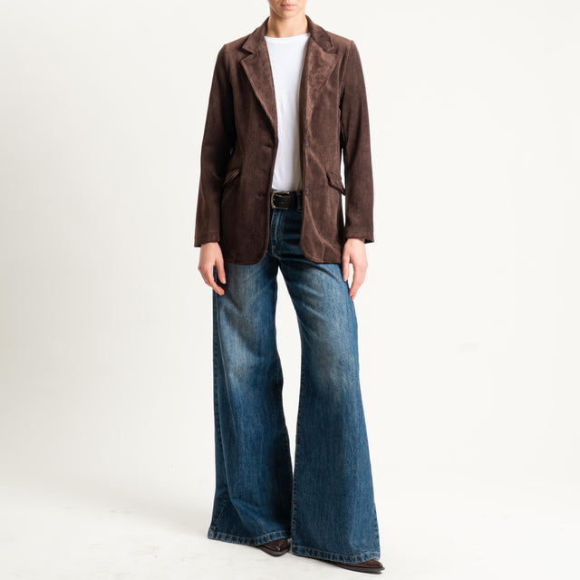 Zeroassoluto-Giacca ANGY velluto 500 righe tessuto elasticizzato - moro