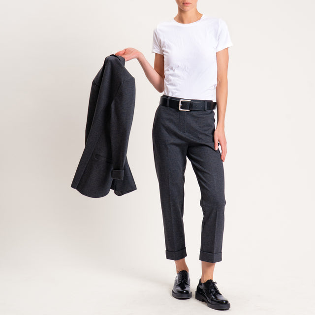 Zeroassoluto-Pantalone BETTY punto milano elastico - antracite