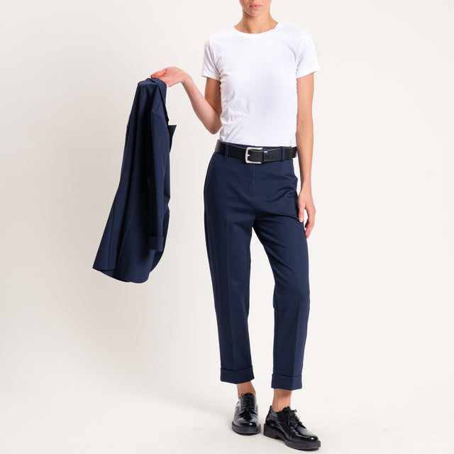 Zeroassoluto-Pantalone BETTY punto milano elastico - blu