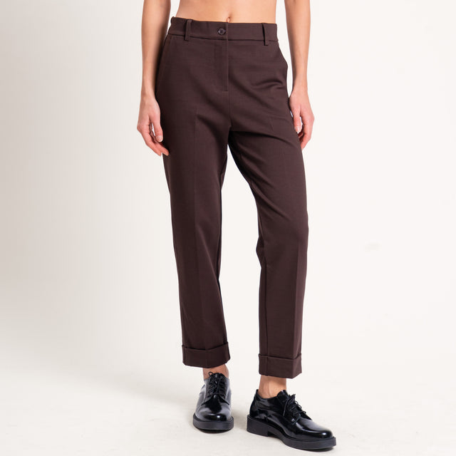 Zeroassoluto-Pantalone BETTY punto milano elastico - moro