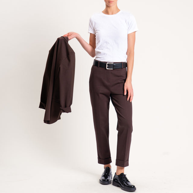 Zeroassoluto-Pantalone BETTY punto milano elastico - moro