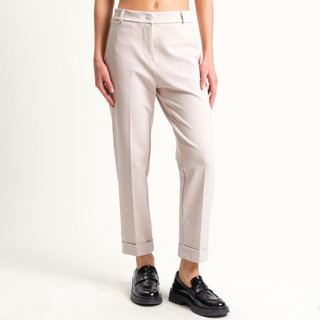 Zeroassoluto-Pantalone BETTY punto milano elastico - sand