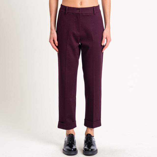 Zeroassoluto-Pantalone BETTY punto milano elastico - vino
