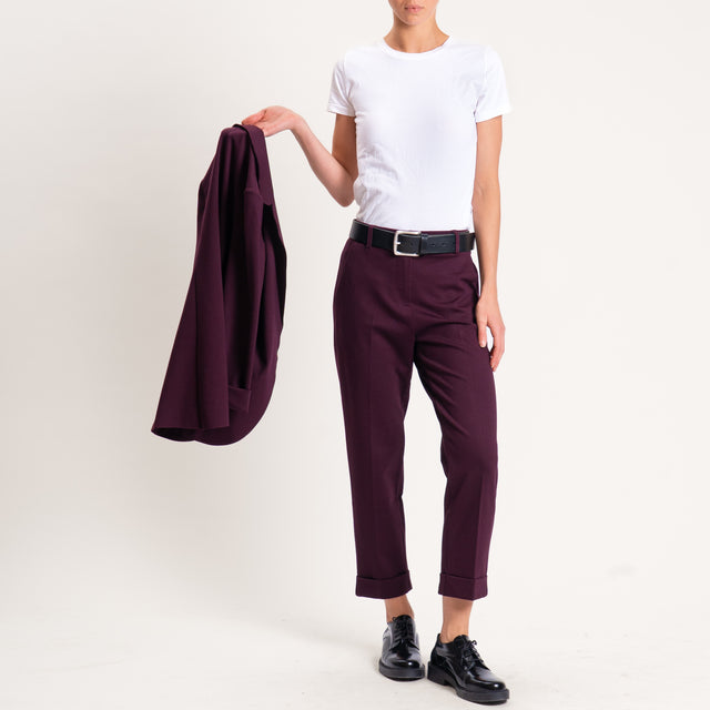 Zeroassoluto-Pantalone BETTY punto milano elastico - vino