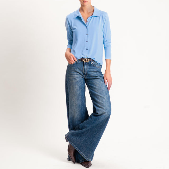 Zeroassoluto-Camicia CARLY in jersey - cielo