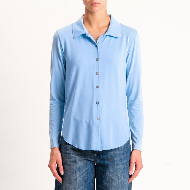 Zeroassoluto-Camicia CARLY in jersey - cielo