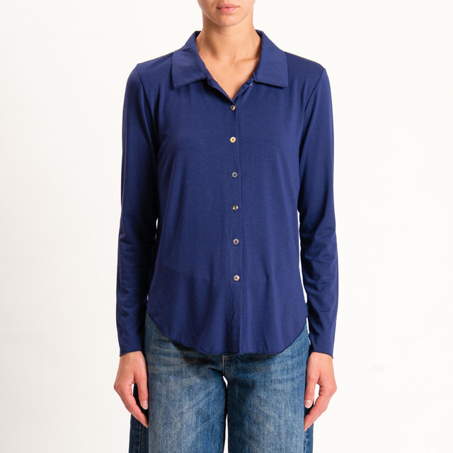 Zeroassoluto-Camicia CARLY in jersey - blu