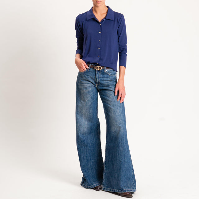 Zeroassoluto-Camicia CARLY in jersey - blu