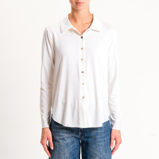 Zeroassoluto-Camicia CARLY in jersey - burro
