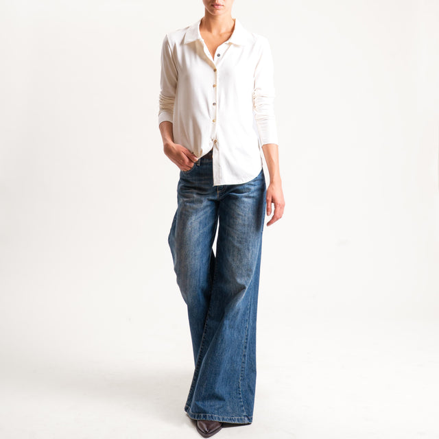 Zeroassoluto-Camicia CARLY in jersey - burro