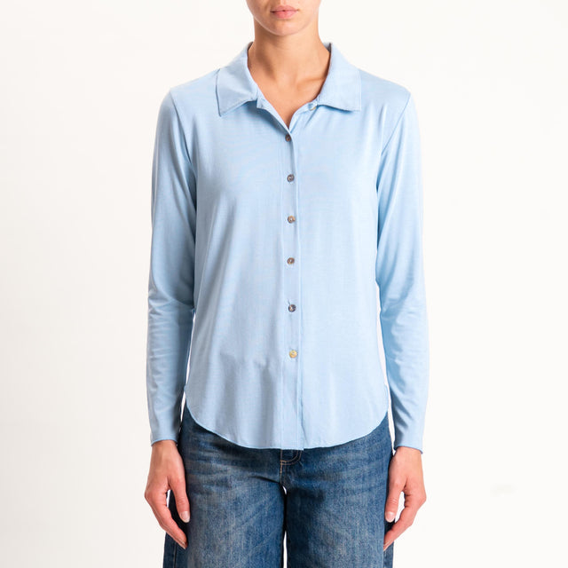 Zeroassoluto-Camicia CARLY in jersey - cielo