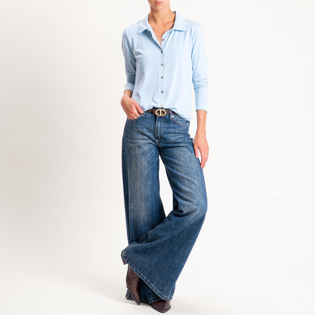 Zeroassoluto-Camicia CARLY in jersey - cielo