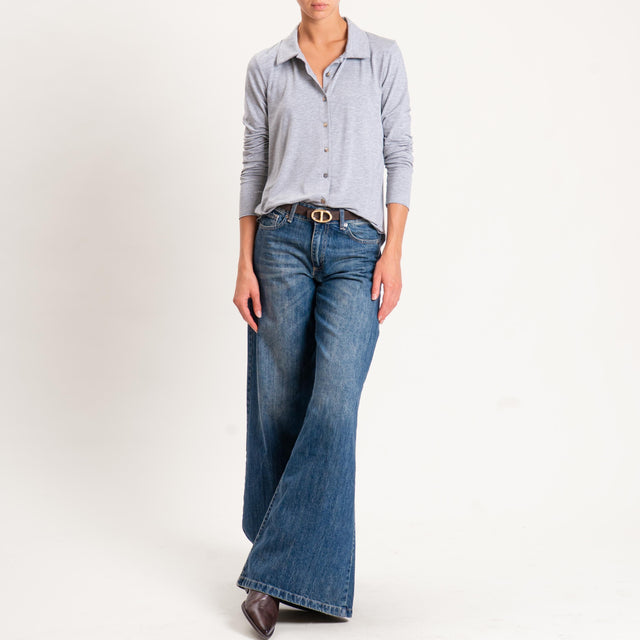 Zeroassoluto-Camicia CARLY in jersey - grigio melange