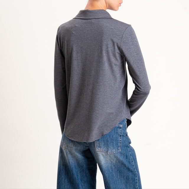 Zeroassoluto-Camicia CARLY in jersey - antracite melange