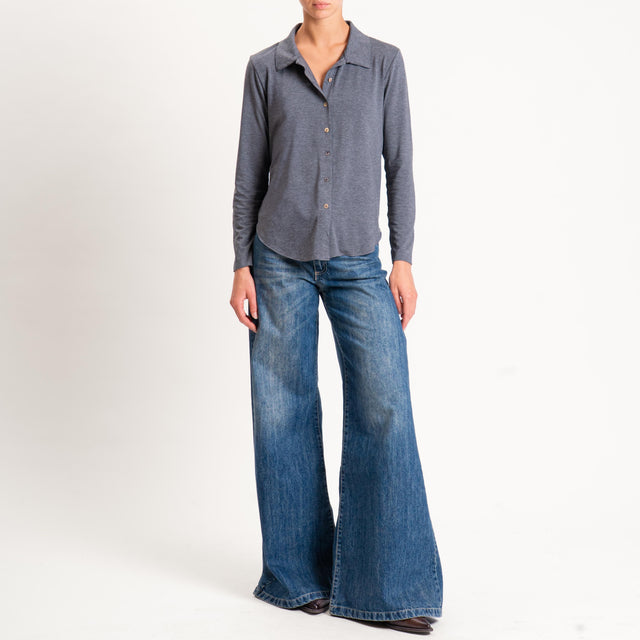 Zeroassoluto-Camicia CARLY in jersey - antracite melange