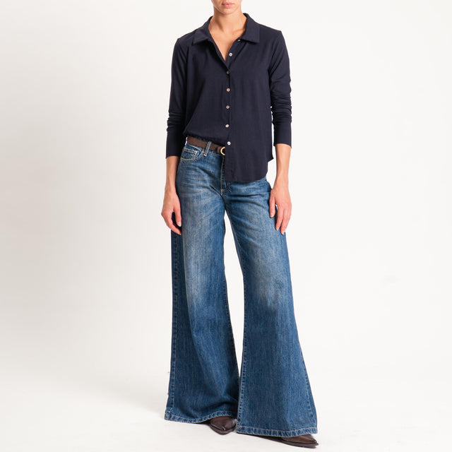Zeroassoluto-Camicia CARLY in jersey - nero