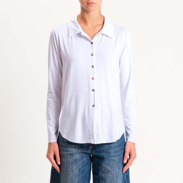 Zeroassoluto-Camicia CARLY in jersey - bianco