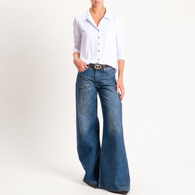Zeroassoluto-Camicia CARLY in jersey - bianco
