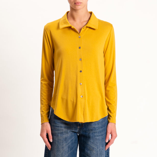 Zeroassoluto-Camicia CARLY in jersey - Senape