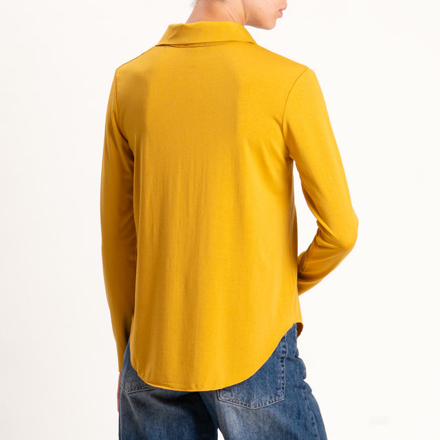 Zeroassoluto-Camicia CARLY in jersey - Senape