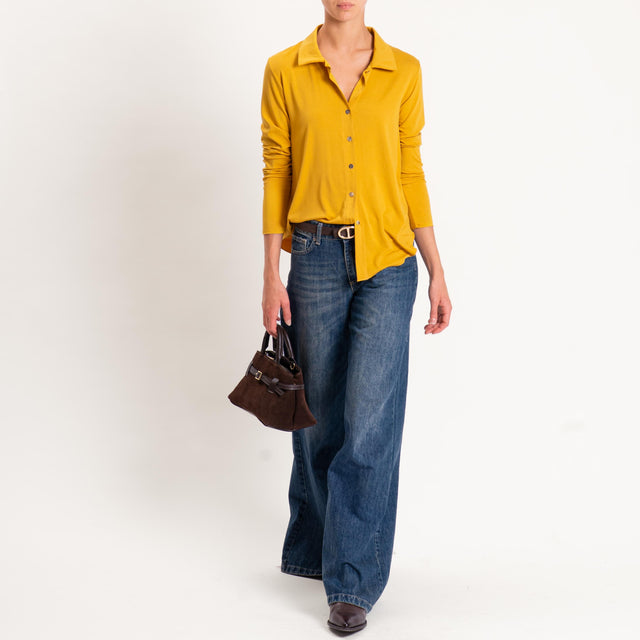 Zeroassoluto-Camicia CARLY in jersey - Senape