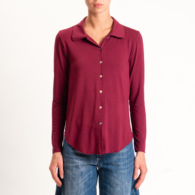 Zeroassoluto-Camicia CARLY in jersey - vino