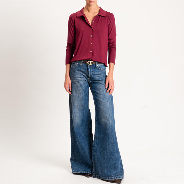 Zeroassoluto-Camicia CARLY in jersey - vino