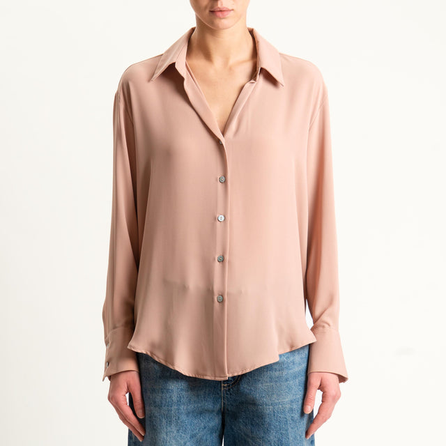 Zeroassoluto-Camicia CLAY MANO SETA - caramel