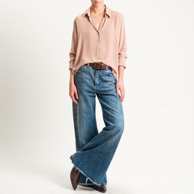 Zeroassoluto-Camicia CLAY MANO SETA - caramel