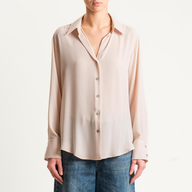 Zeroassoluto-Camicia CLAY MANO SETA - crema