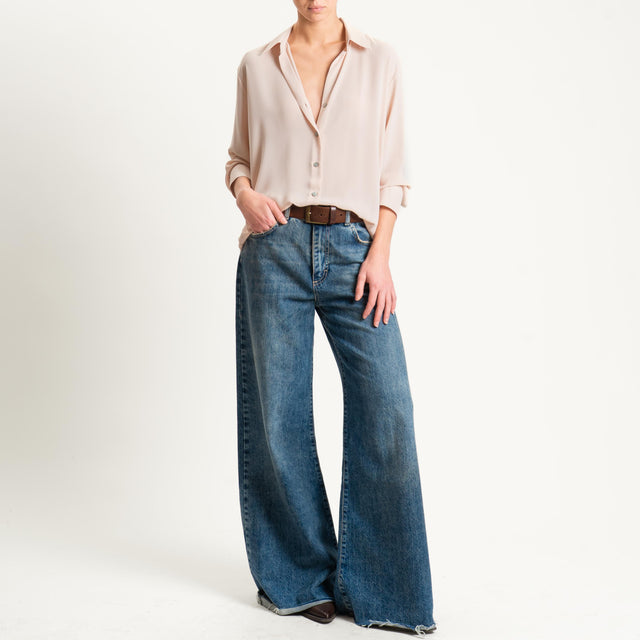 Zeroassoluto-Camicia CLAY MANO SETA - crema