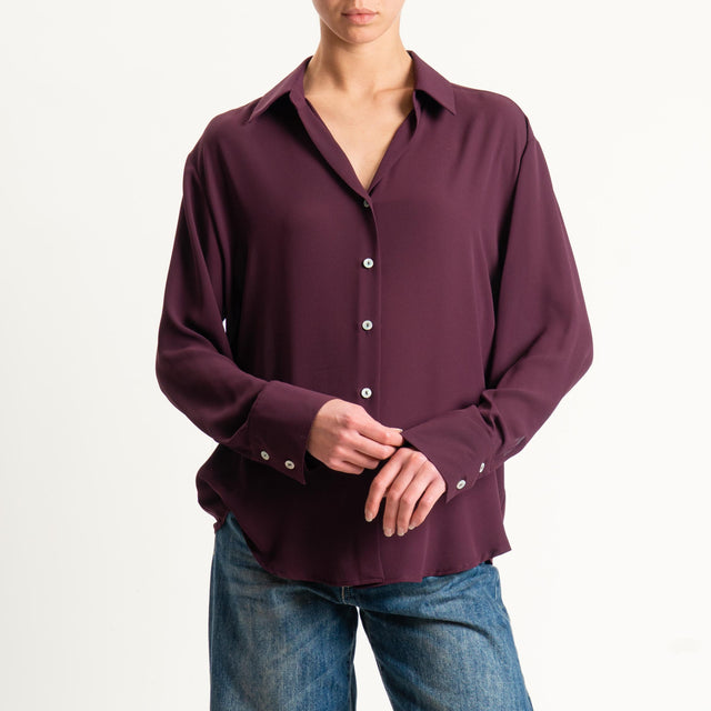 Zeroassoluto-Camicia CLAY MANO SETA - plum