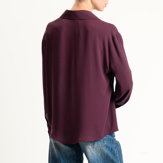 Zeroassoluto-Camicia CLAY MANO SETA - plum