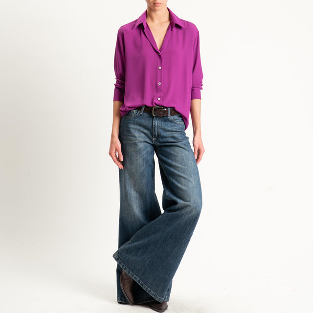 Zeroassoluto-Camicia CLAY MANO SETA - porpora