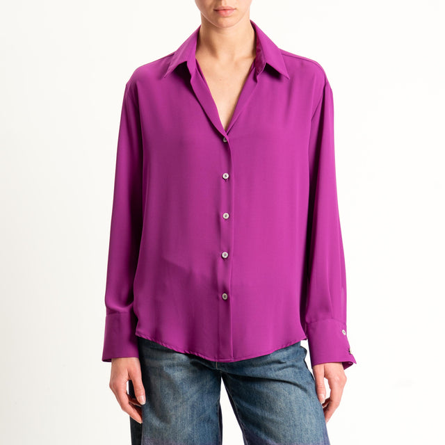 Zeroassoluto-Camicia CLAY MANO SETA - porpora