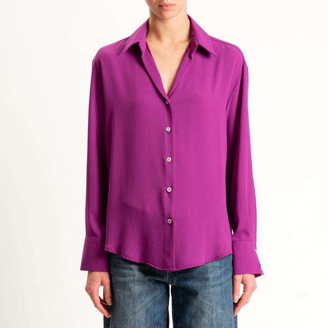 Zeroassoluto-Camicia CLAY MANO SETA - porpora