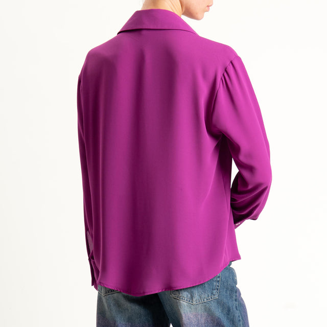 Zeroassoluto-Camicia CLAY MANO SETA - porpora