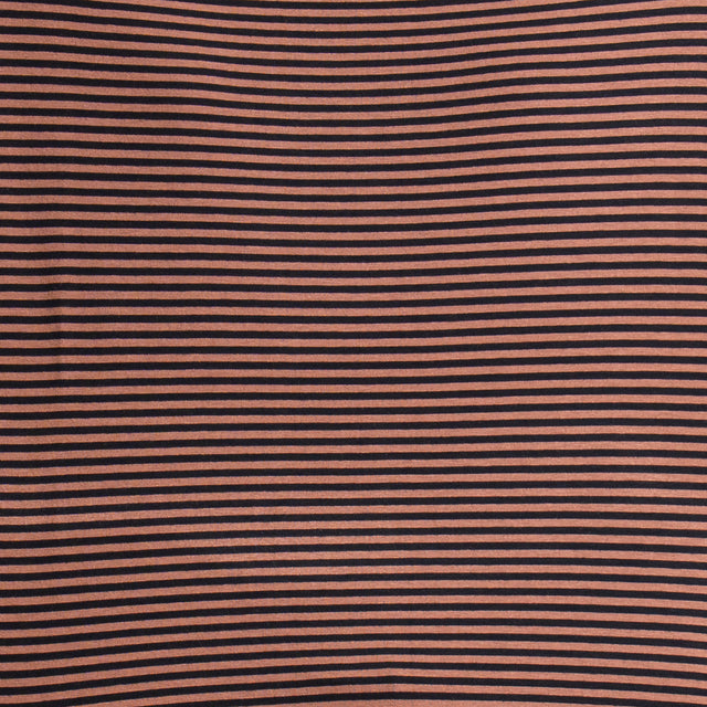 Zeroassoluto-T-shirt CLOE righe in jersey - cuoio/nero