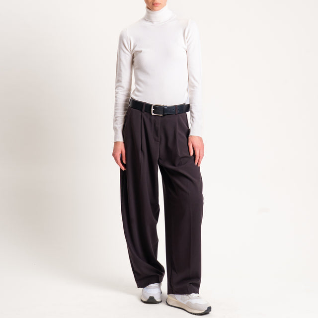Zeroassoluto-Pantalone GENNY comfort elasticizzato - moro