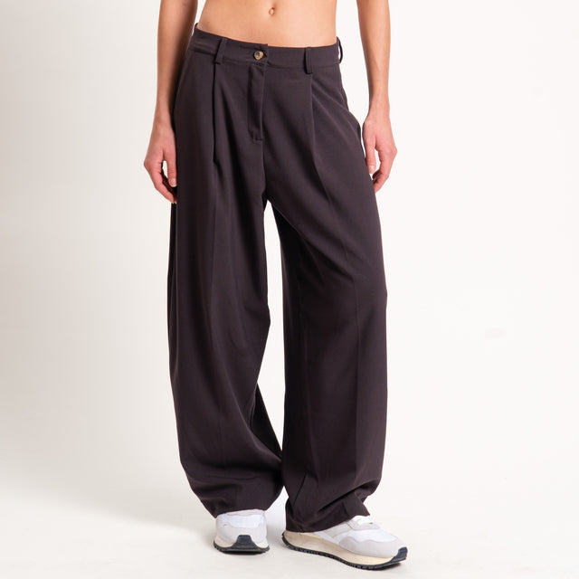 Zeroassoluto-Pantalone GENNY comfort elasticizzato - moro