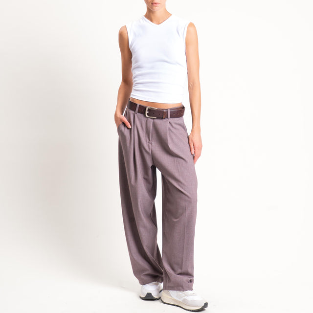 Zeroassoluto-Pantalone GENNY comfort elasticizzato - tortora
