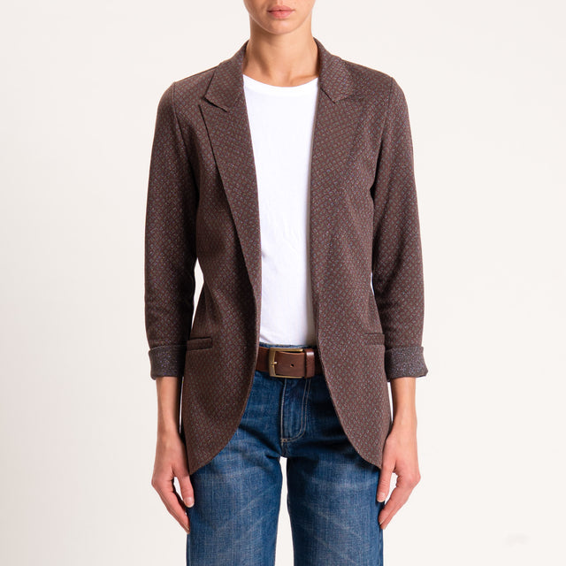 Zeroassoluto-Giacca JIN elasticizzata - fiore lurex moro/militare